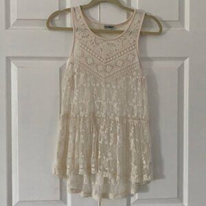 Express Ivory Lace Tunic Sz XS